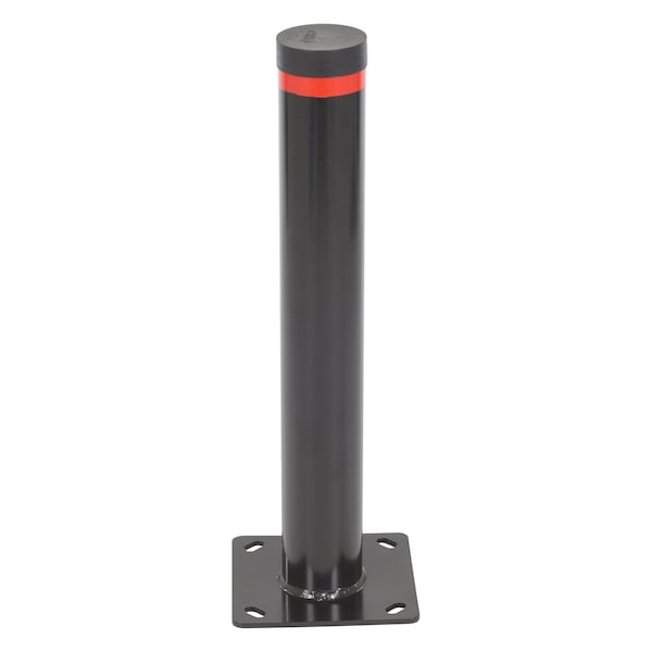 STEEL PIPE SAFETY BOLLARD GARAGE 24 X 3-1/2 IN BLACK